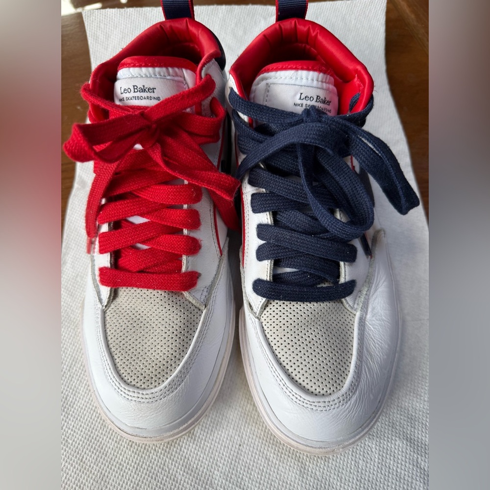 Leo Baker Nike Skateboarding Sneakers - Red and Navy Size 7